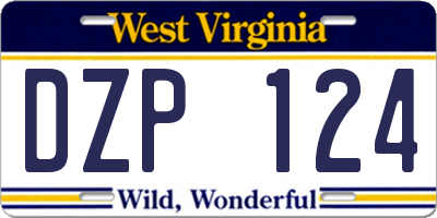 WV license plate DZP124