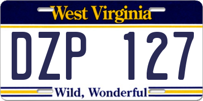 WV license plate DZP127