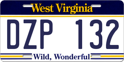 WV license plate DZP132