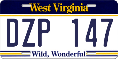 WV license plate DZP147