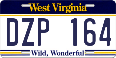 WV license plate DZP164