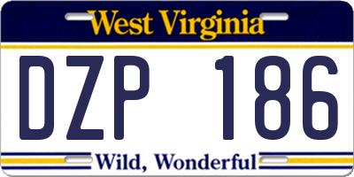 WV license plate DZP186