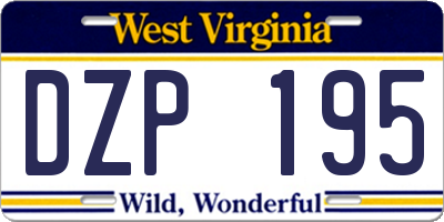 WV license plate DZP195