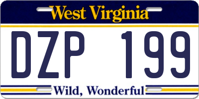 WV license plate DZP199