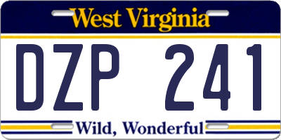 WV license plate DZP241