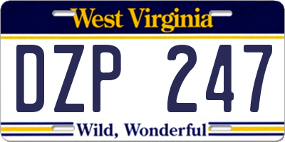 WV license plate DZP247