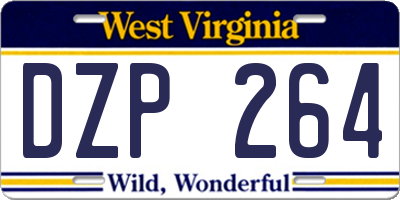 WV license plate DZP264