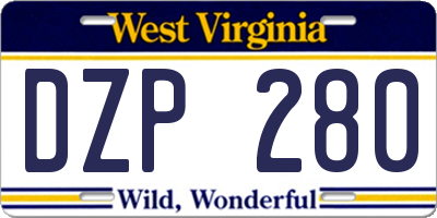 WV license plate DZP280