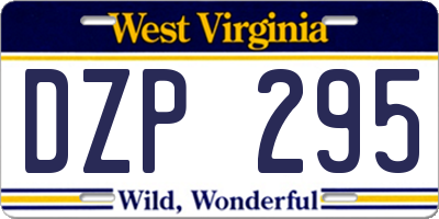 WV license plate DZP295