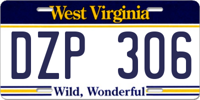 WV license plate DZP306