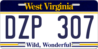 WV license plate DZP307