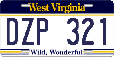 WV license plate DZP321