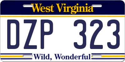 WV license plate DZP323