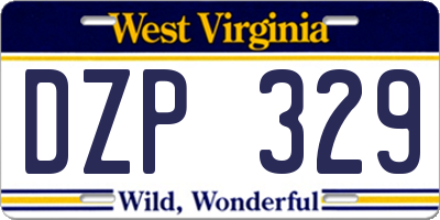 WV license plate DZP329