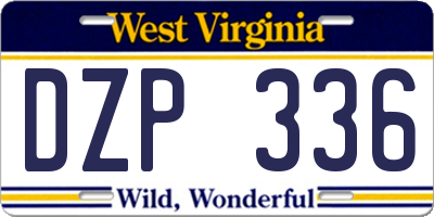 WV license plate DZP336