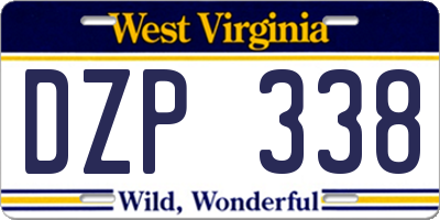 WV license plate DZP338