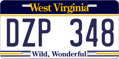 WV license plate DZP348