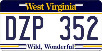 WV license plate DZP352