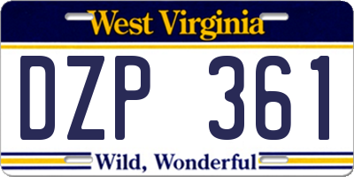 WV license plate DZP361