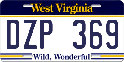 WV license plate DZP369