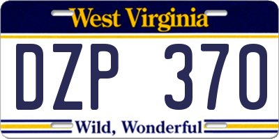 WV license plate DZP370