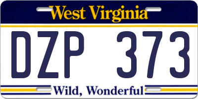 WV license plate DZP373