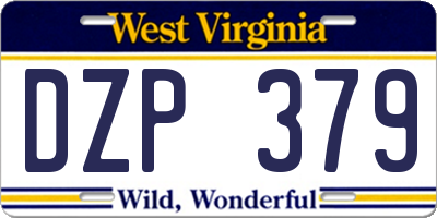 WV license plate DZP379