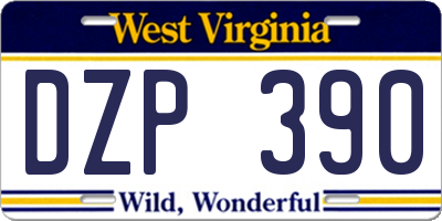WV license plate DZP390