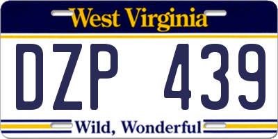 WV license plate DZP439