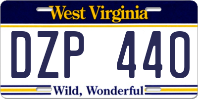 WV license plate DZP440