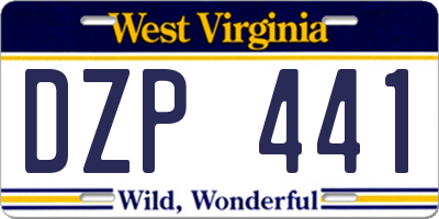 WV license plate DZP441