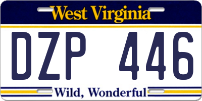 WV license plate DZP446