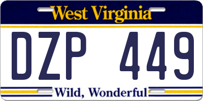 WV license plate DZP449