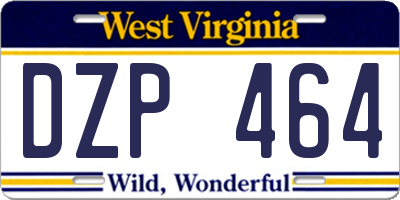 WV license plate DZP464