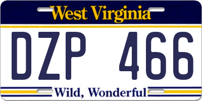 WV license plate DZP466