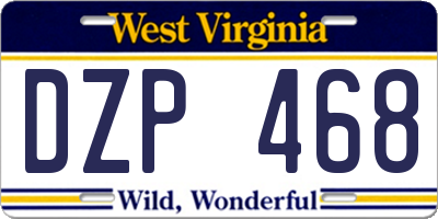 WV license plate DZP468