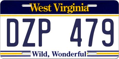 WV license plate DZP479