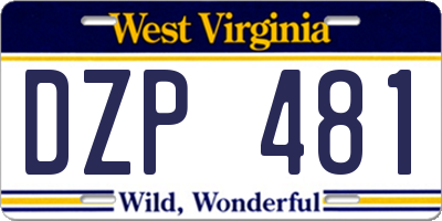 WV license plate DZP481