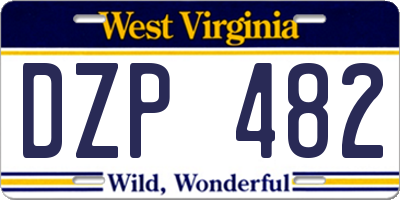 WV license plate DZP482