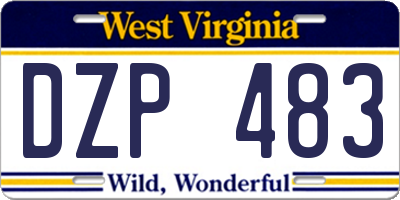 WV license plate DZP483