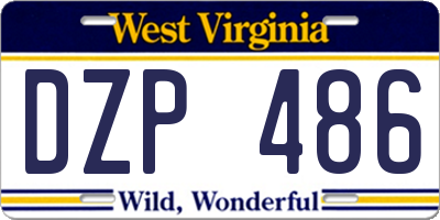 WV license plate DZP486
