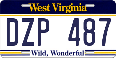 WV license plate DZP487