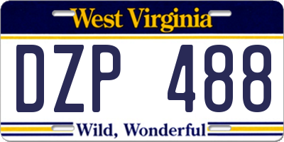 WV license plate DZP488