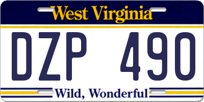 WV license plate DZP490