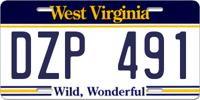 WV license plate DZP491