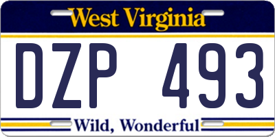 WV license plate DZP493