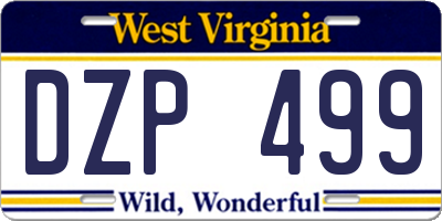 WV license plate DZP499