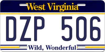 WV license plate DZP506