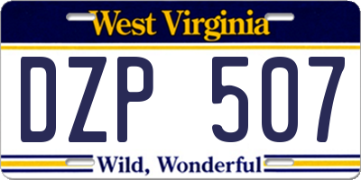 WV license plate DZP507