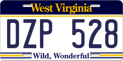 WV license plate DZP528